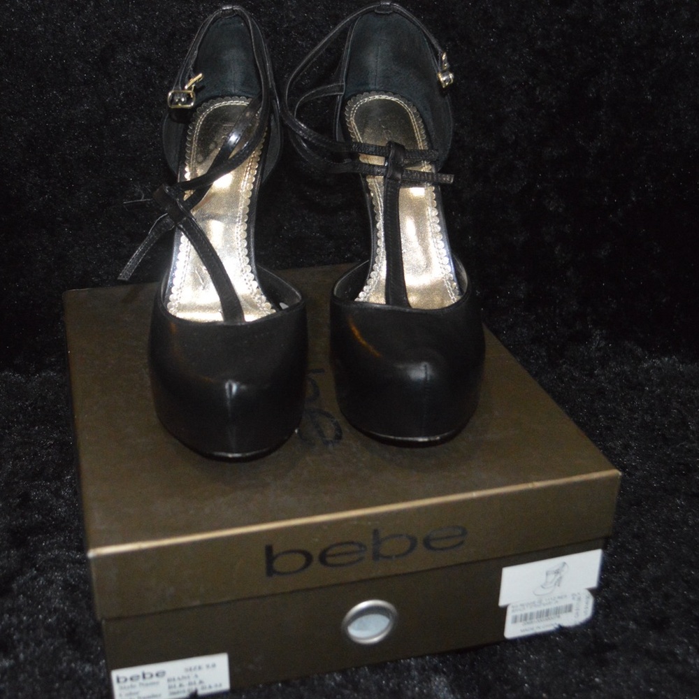 Bebe “Bianca” T-Strap Platform Mary Jane Heels